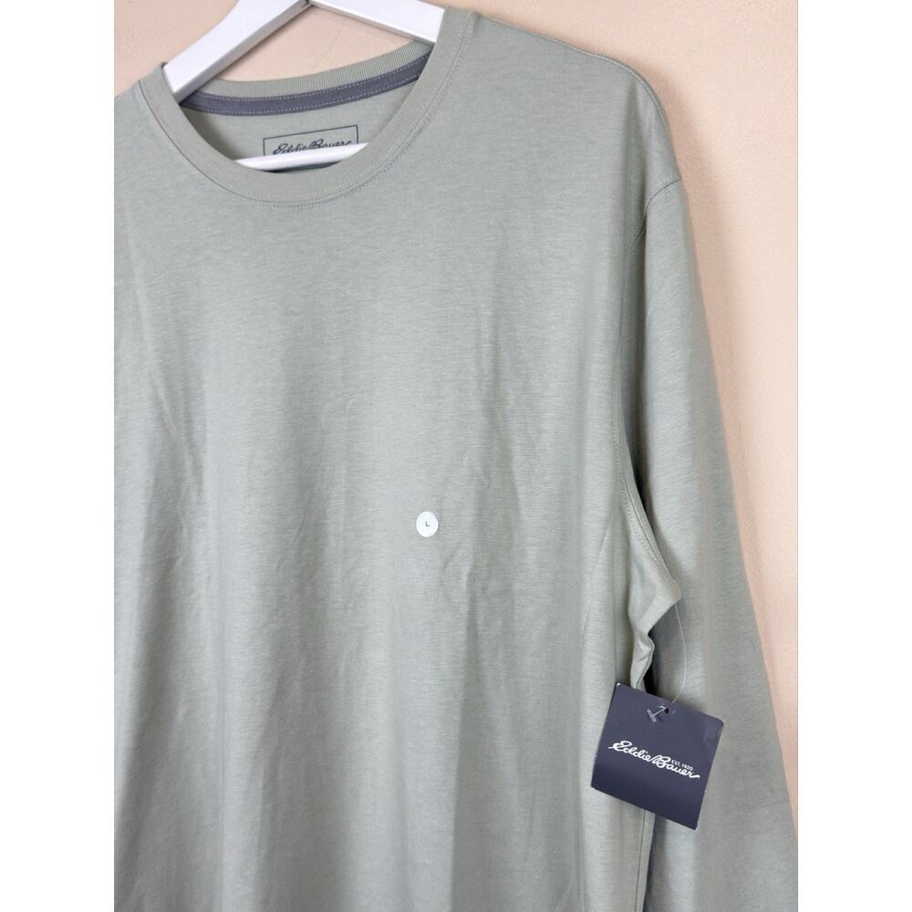 Eddie Bauer Men’s Long Sleeve T-Shirt Green Active Wear Crew Neck Size L NWT - Picture 4 of 11